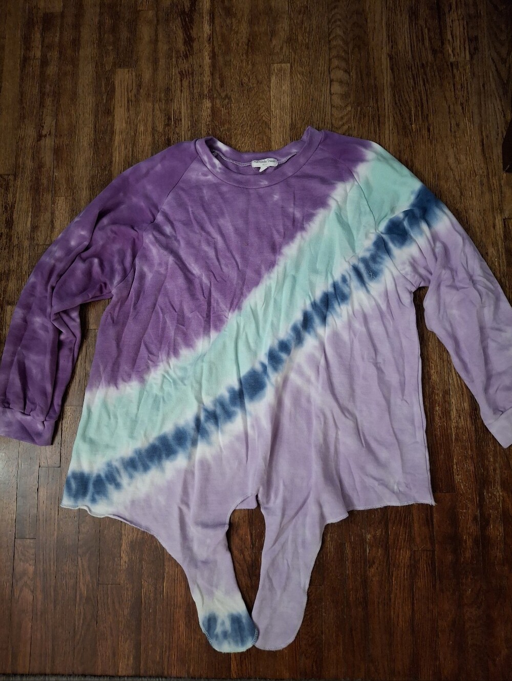 Tie Dye Purple Ombre Long Sleeve Hanckercheif Top